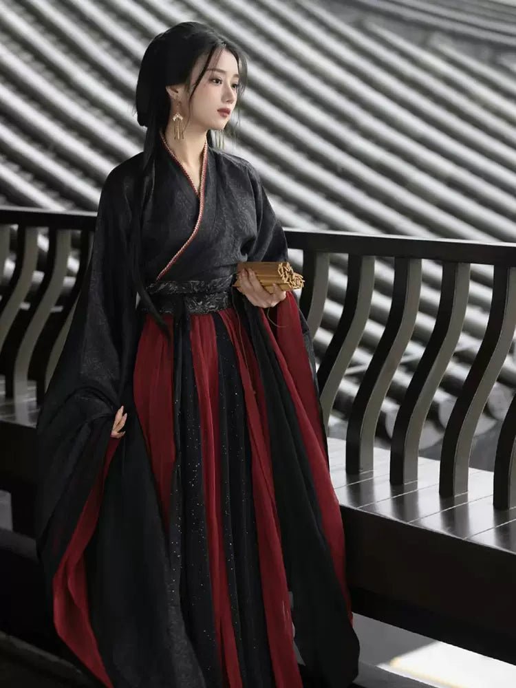 Hanfu】Ebon Elegance Wei Jin Style Hanfu Hanrong hanfu