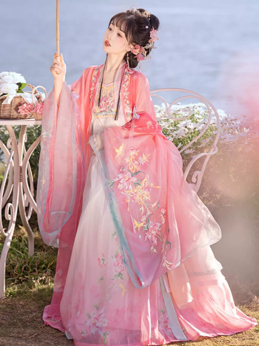 【Hanfu】God of Spring|Tang large - sleeved shirt embroidered skirthan fu Chinese han fu hanfu male tang dynasty clothes chinese hanfu tang dynasty outfits traditiona hanfu dress chinese hanfu chinese style dress dress fashion cheongsam dress q