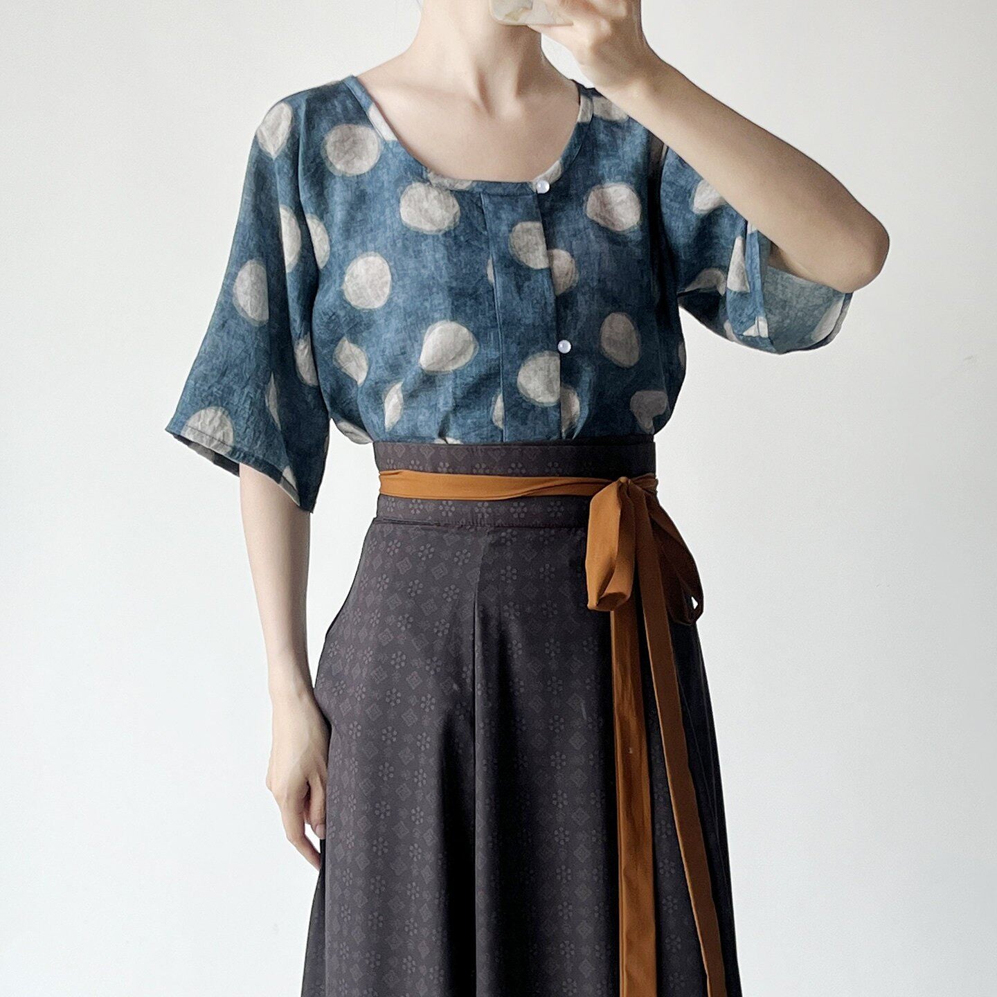 Anxiu Yingxiang【Suiyu】Hanfu Women's Cotton Tang-style Half-sleeve Top - Comfortable & Breathable, Daily Commute