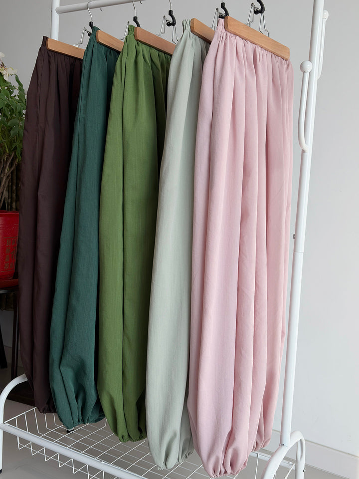 Anxiu Yingxiang Solid Harem Pants, Elastic Waist, Rayon, Comfortable & Loose Fit, Breathable, Lightweight & Cool