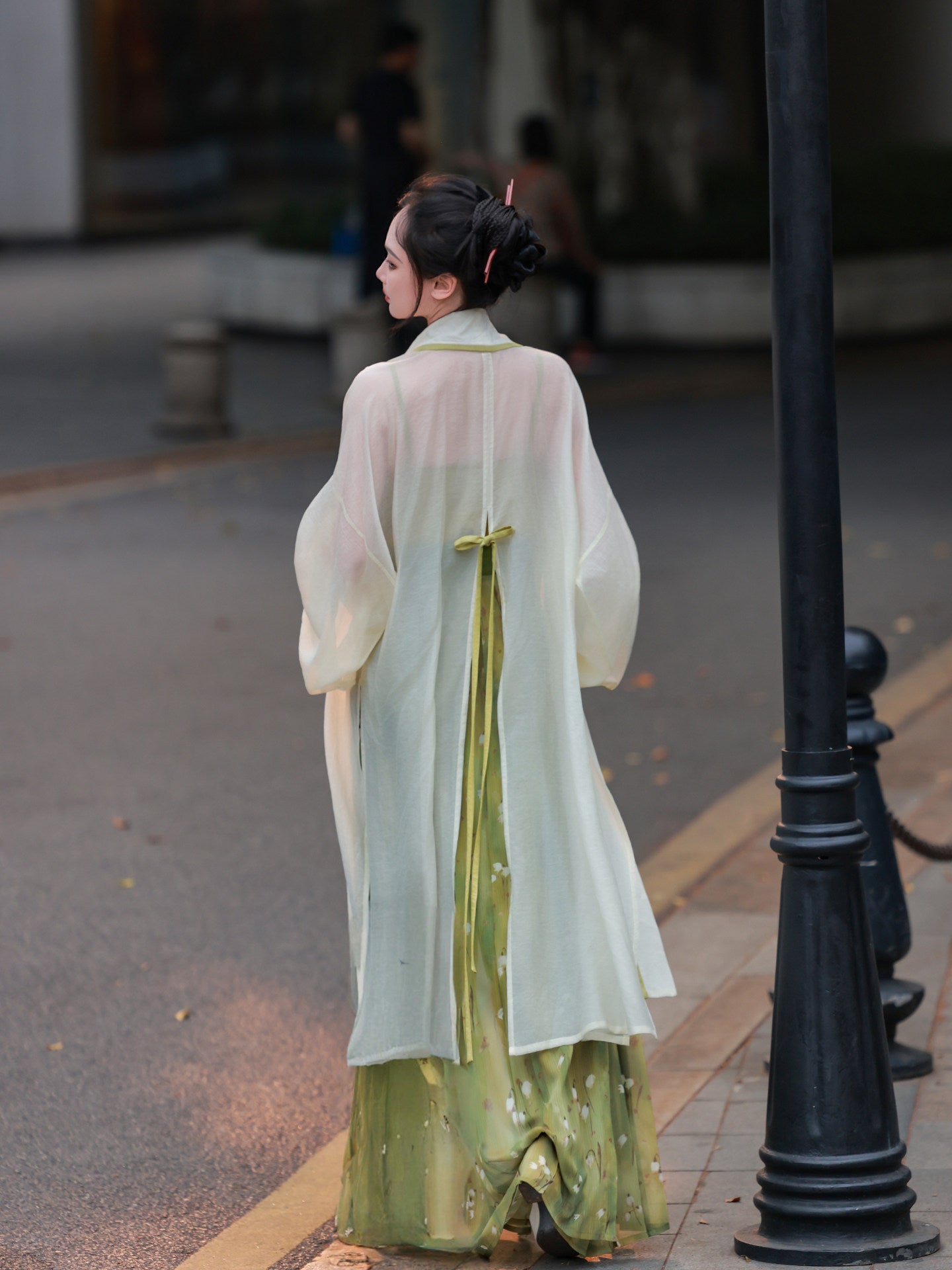 Dreamlike [Wizard of Oz] Original Song-style Daily Hanfu: Open-back Tencel Robe & Printed Pleated Skirt, Spring/Summer