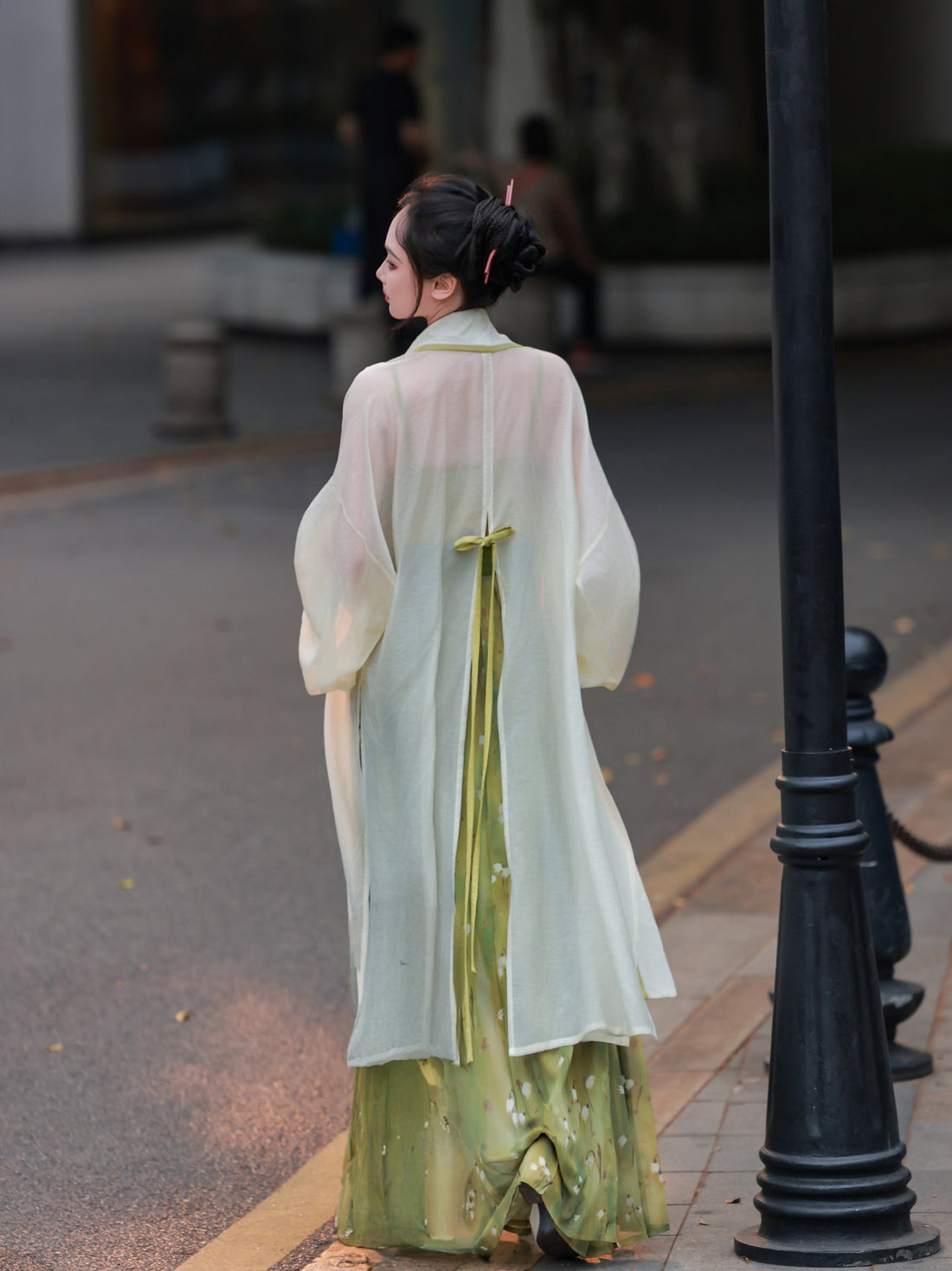 Dreamlike [Wizard of Oz] Original Song-style Daily Hanfu: Open-back Tencel Robe & Printed Pleated Skirt, Spring/Summer