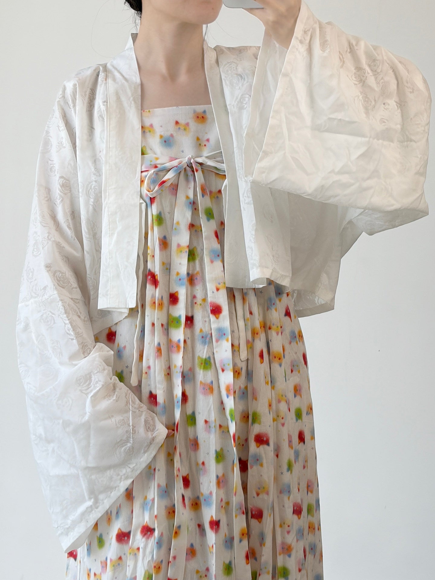 Anxiu Yingxiang [Rainbow Cat] Hanfu Women's Modified Strap Panel Skirt w/ Pockets, Cotton & Breathable, Daily/Commute