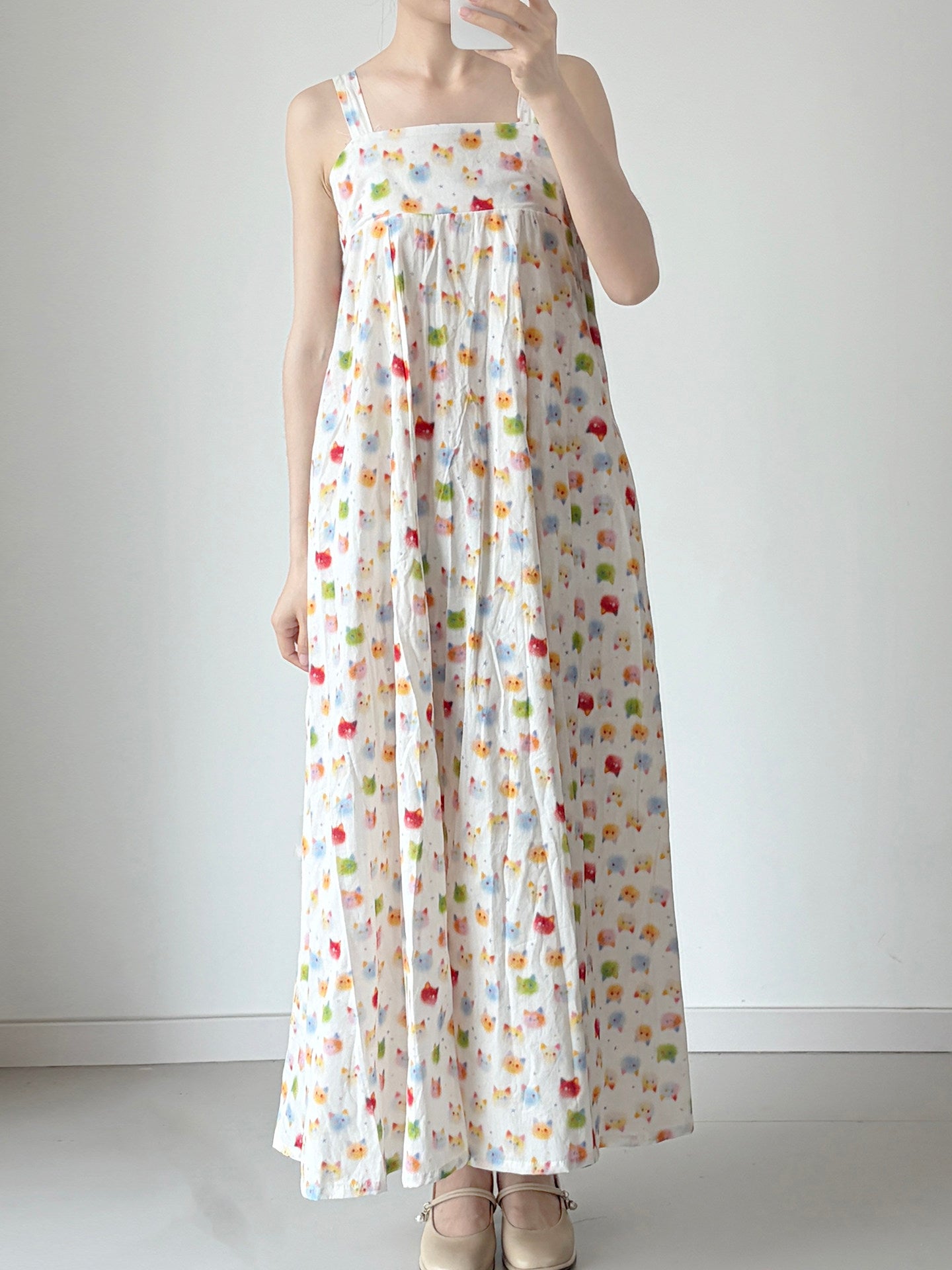 Anxiu Yingxiang [Rainbow Cat] Hanfu Women's Modified Strap Panel Skirt w/ Pockets, Cotton & Breathable, Daily/Commute