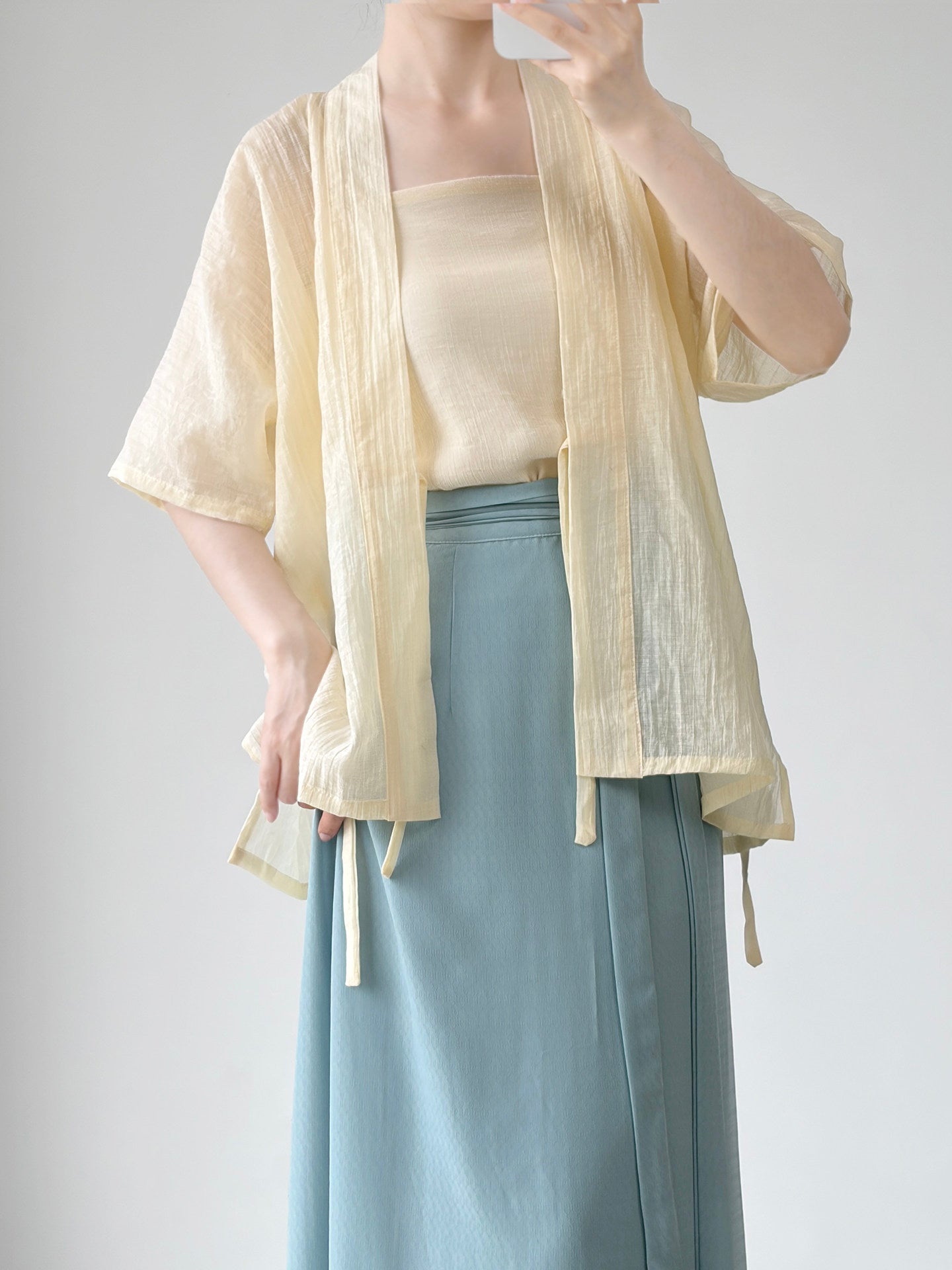 Dark Sleeve Fragrance Light Shirt Tencel Rose Shadow Plane Sleeve Short Sleeve Breathable Hanfu Women Daily Wear