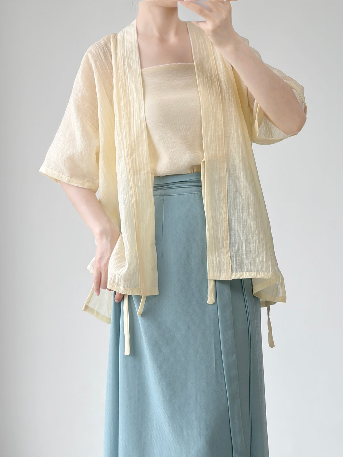 Dark Sleeve Fragrance Light Shirt Tencel Rose Shadow Plane Sleeve Short Sleeve Breathable Hanfu Women Daily Wear