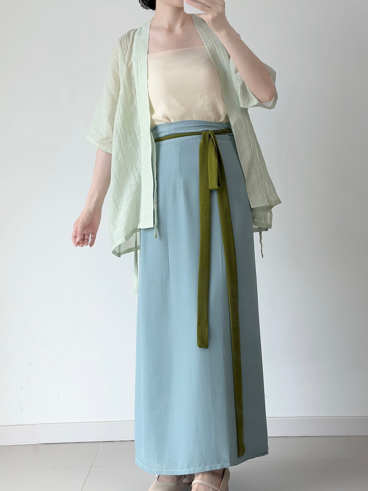 Dark Sleeve Fragrance Light Shirt Tencel Rose Shadow Plane Sleeve Short Sleeve Breathable Hanfu Women Daily Wear