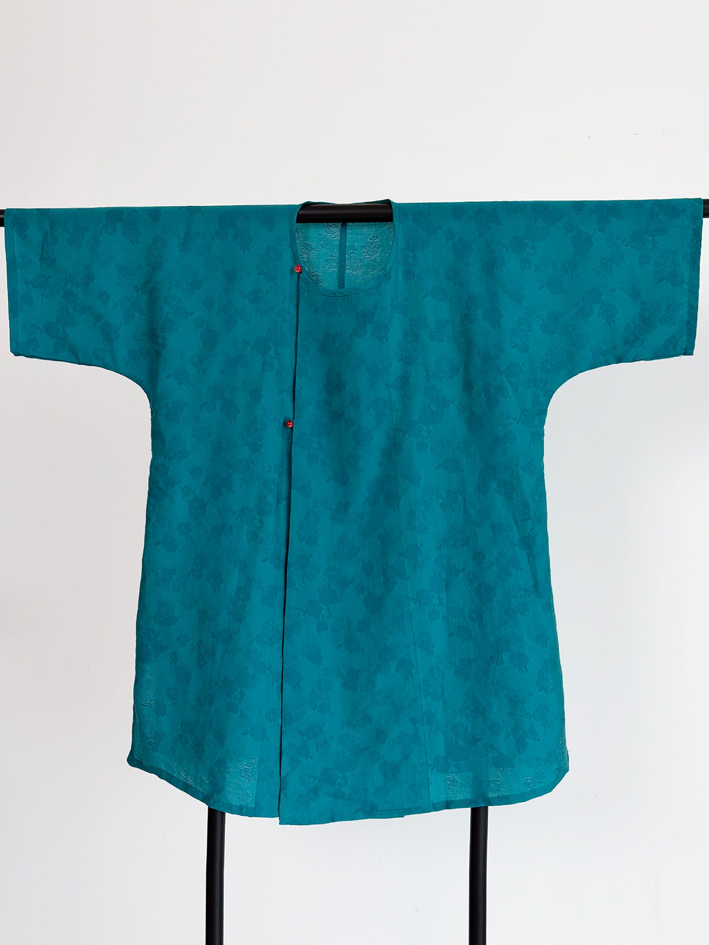 Dark Sleeve Fragrance [Blue Ting] Hanfu Women's Modified Tang Round Neck Short Sleeve Tencel Breathable Daily Commute