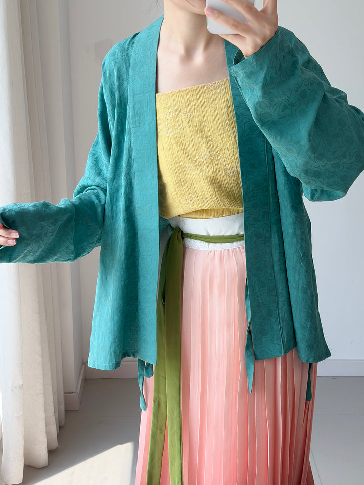 Original [Tulip] Hanfu Women's Song Style Airplane Sleeve Darted Spiral Skirt, Daily Commute