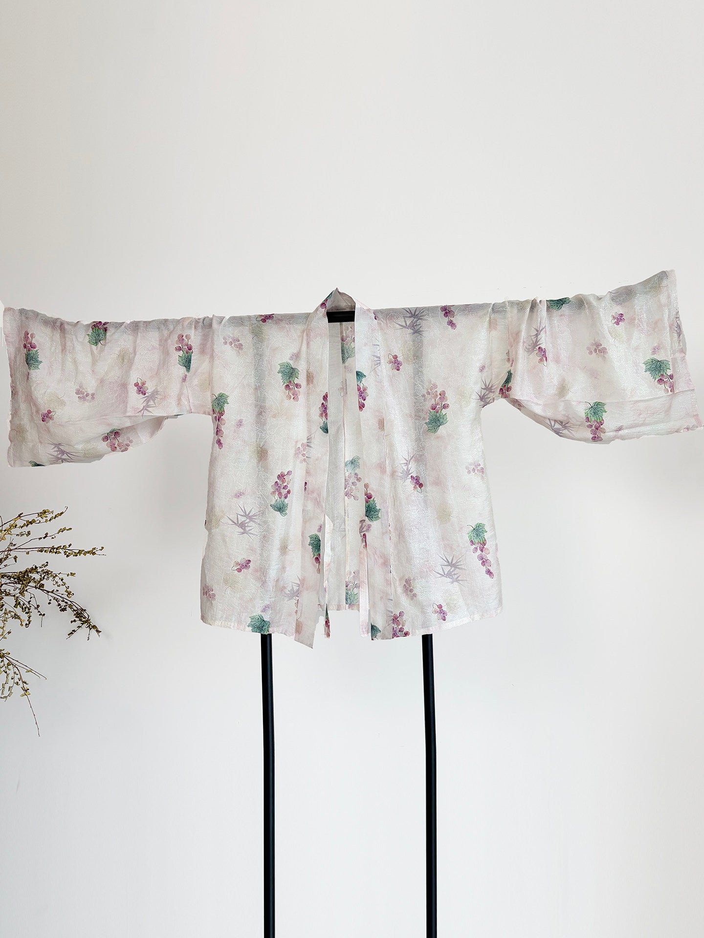 Dark Sleeve Fragrance [Little Grape Pleated Top] Hanfu Women's Tencel Modified N. Dynasty Pleated Top Daily Commute