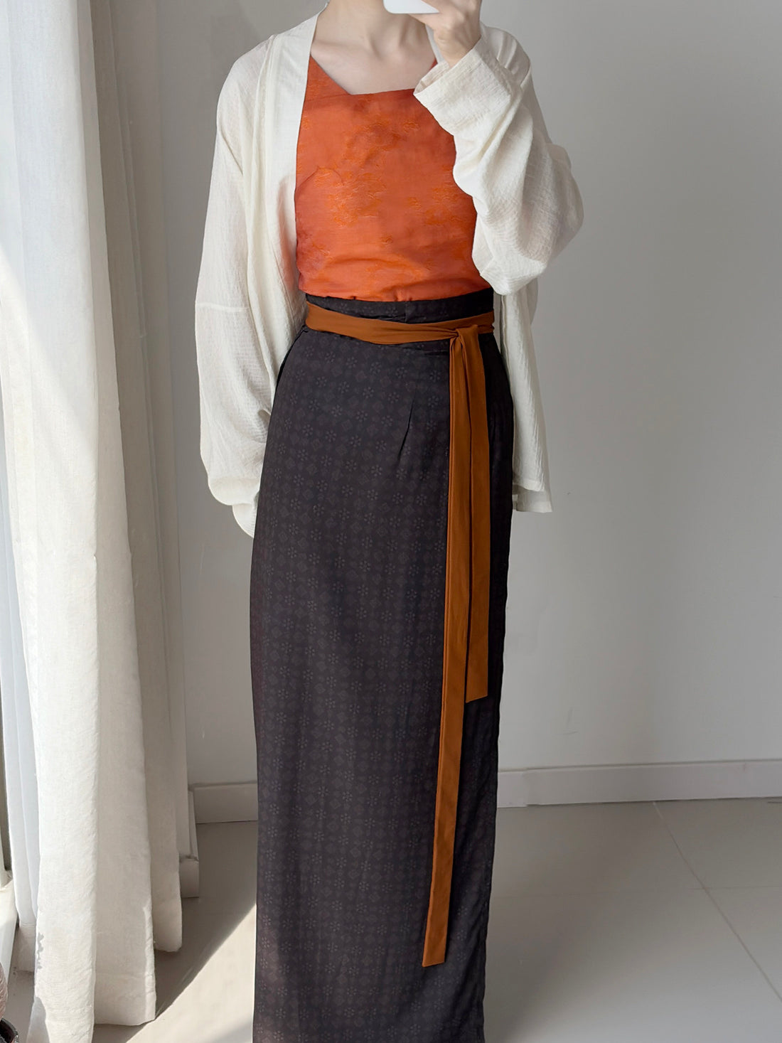 Original "Leaf Knows Autumn" Wrap Skirt 2.0 - Darted & Belted, Daily Commute Skirt