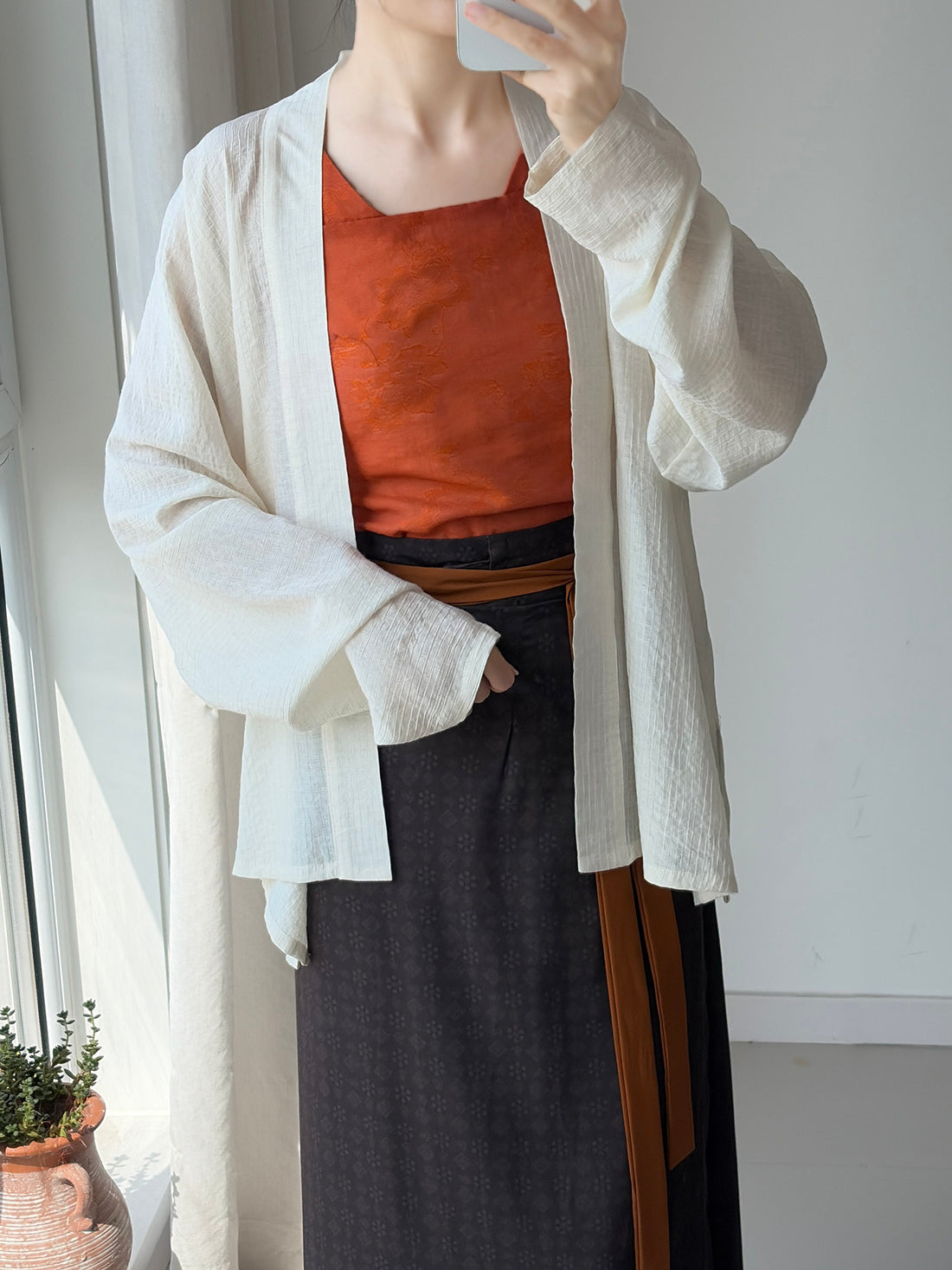 Original "Leaf Knows Autumn" Wrap Skirt 2.0 - Darted & Belted, Daily Commute Skirt