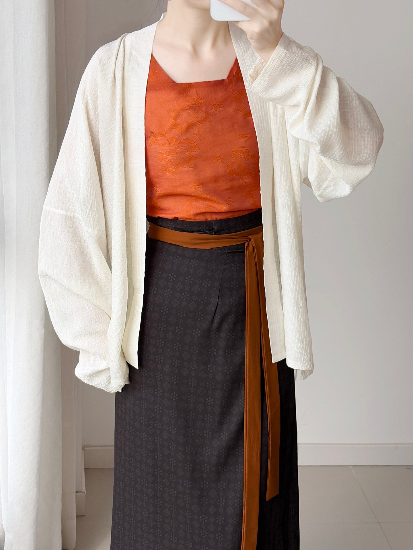 Original "Leaf Knows Autumn" Wrap Skirt 2.0 - Darted & Belted, Daily Commute Skirt