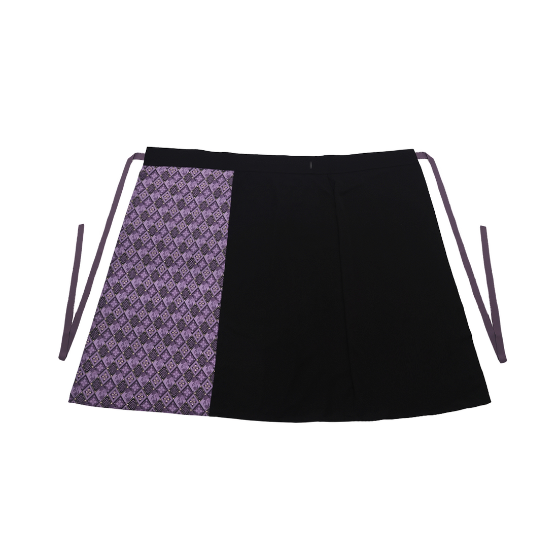 Lily Card Nimeng Original Song-style Cross-collar Long Coat & Spin Skirt, Modified 3-pleat Skirt, Black & Purple Embroidery, Spring-Autumn Contrast