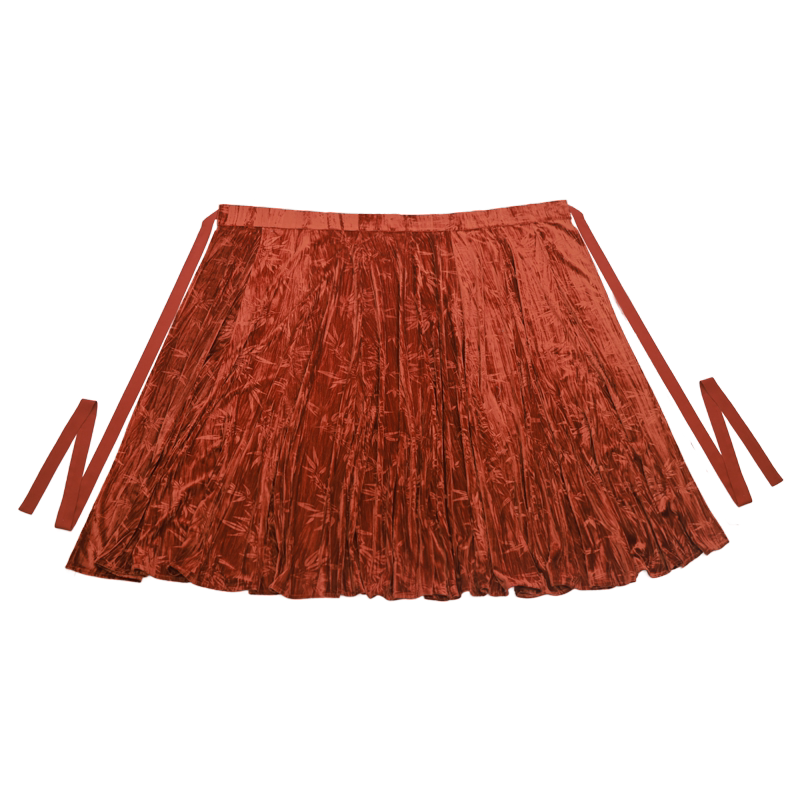 Nimeng Xuezhu Multicolor Basic Velvet Ruffle Skirt, 4.5m Hem, Spring/Fall/Winter, Versatile, Scarlett Green, Peacock Blue, Orange Red