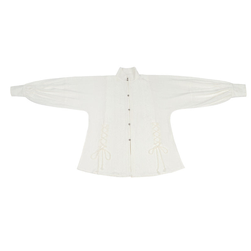 Nimeng Guofeng [Winter Sound] Original Wool Han Tang-style Fleece-Lined Short Cape Coat & Shorts, A/W Commute