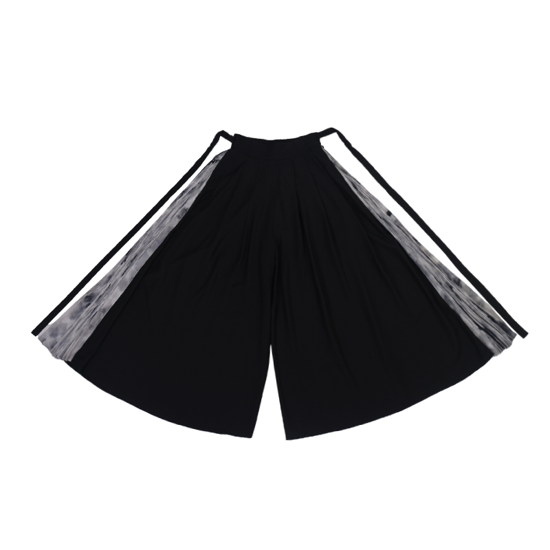 Nimeng Original “Plum Blossom Poem” Han-Inspired Modern Chinese Black & White Edgy Mandarin-Collar Shirt & Updated Song-Style Pants, Spring/Fall, Unisex