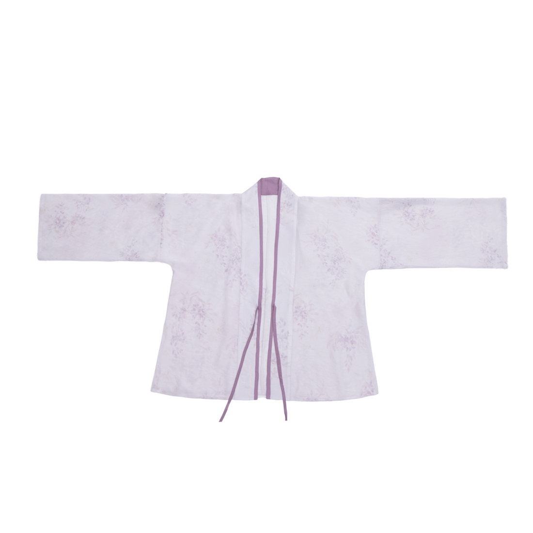 Dreamlike Wisteria Ice Slush Shorts - Chinese-style Elastic Waist Han-style, Daily Commute, Summer & Autumn