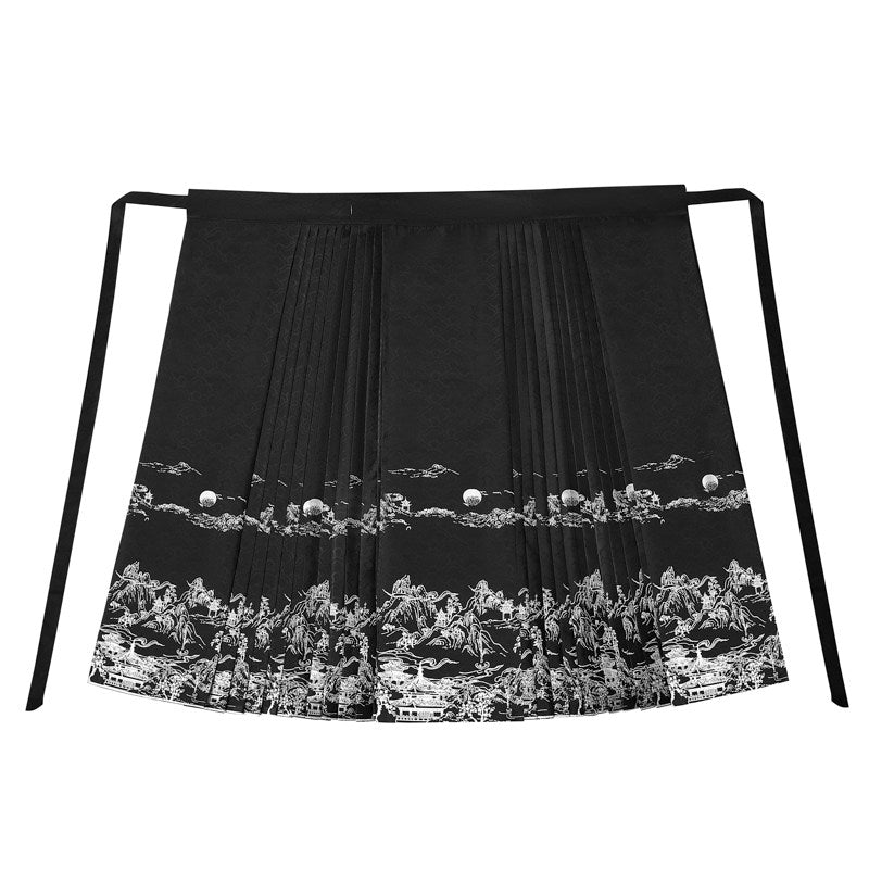 Original Luodian & Silver Thread New Chinese Mamianqun Skirt Set, Daily Commute Ming Hanfu