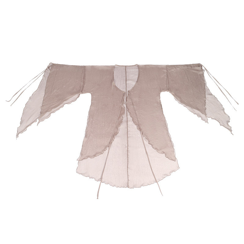Nimeng Dead Leaf Butterfly Chinese Original Hezi-style Modified Hanfu Dress, Han Elements, Casual Irregular Wide Sleeves Summer