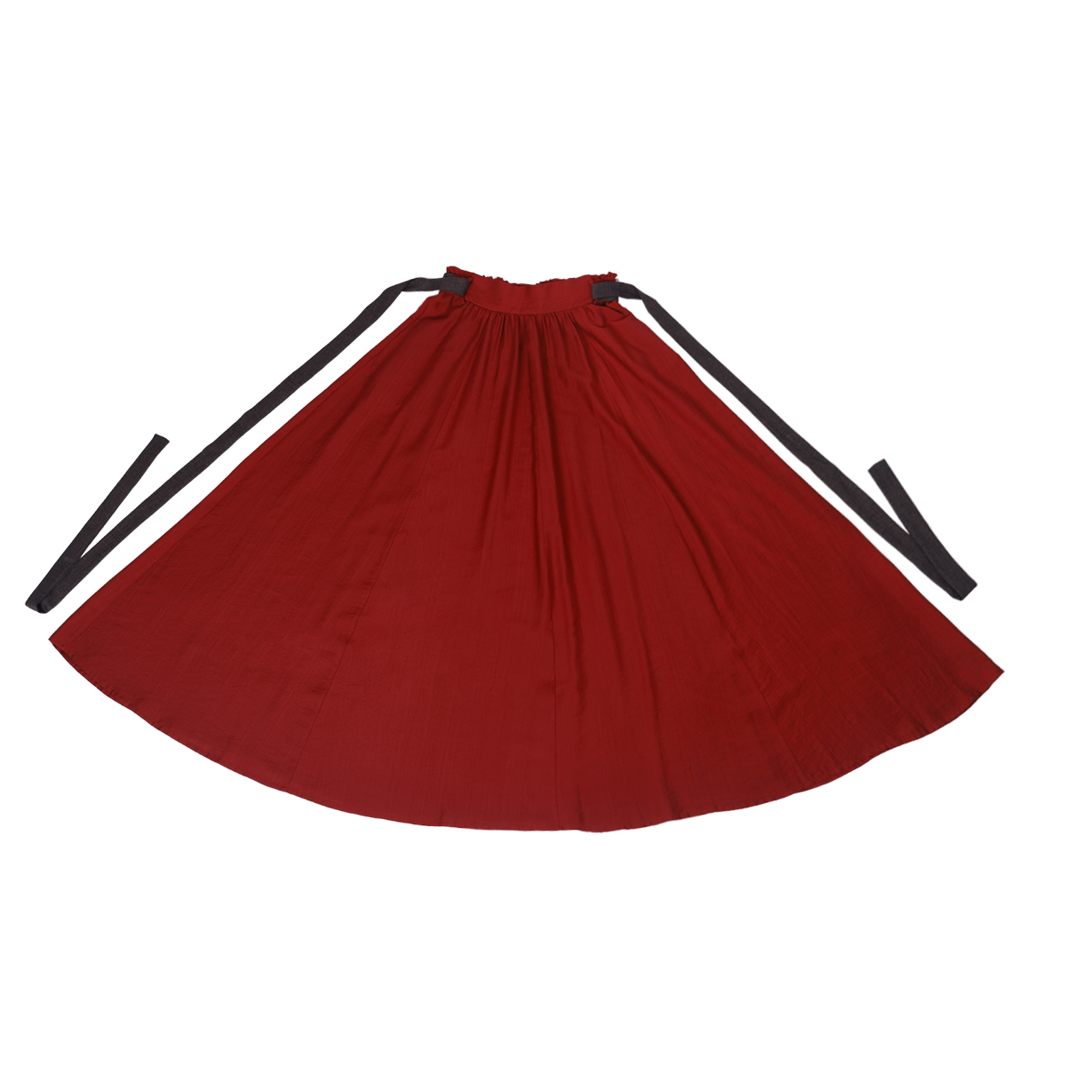 Dream Rose Iced Tea Original Tang Back Han-style Half Skirt w/ Pockets, Elastic Waist, Rayon, Commute & Daily Wear, Bright