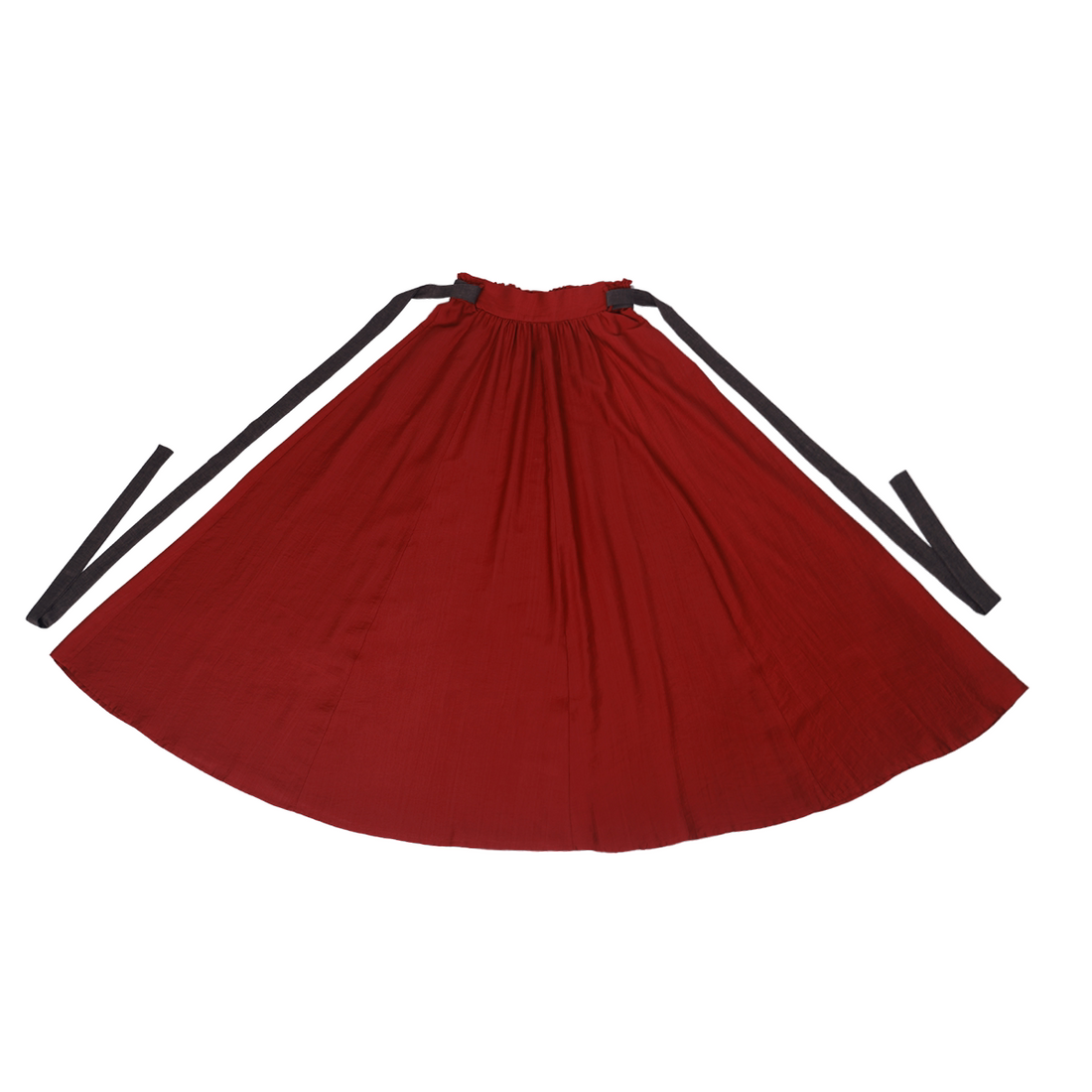 Dream Rose Iced Tea Original Tang Back Han-style Half Skirt w/ Pockets, Elastic Waist, Rayon, Commute & Daily Wear, Bright