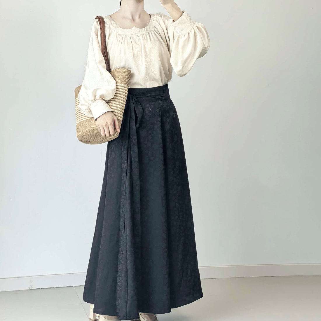 Anxiuyingxiang【Epiphyllum Sweetheart Neck】Hanfu Women Mod Sweetheart Neck Skirt Daily Commute