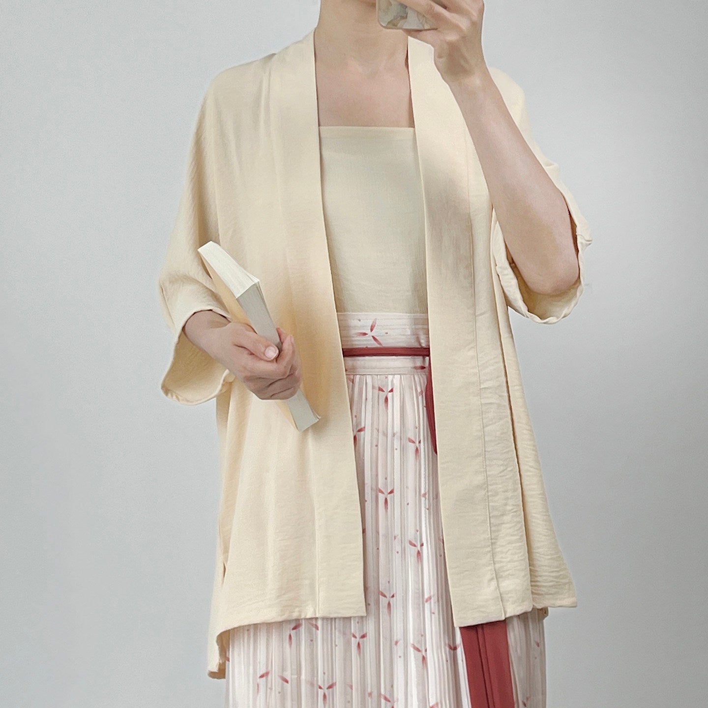 Anxiu Yingxiang Original Hanfu Women's Solid Color Modified Song Style Airplane Short Sleeve Breathable Daily Commute