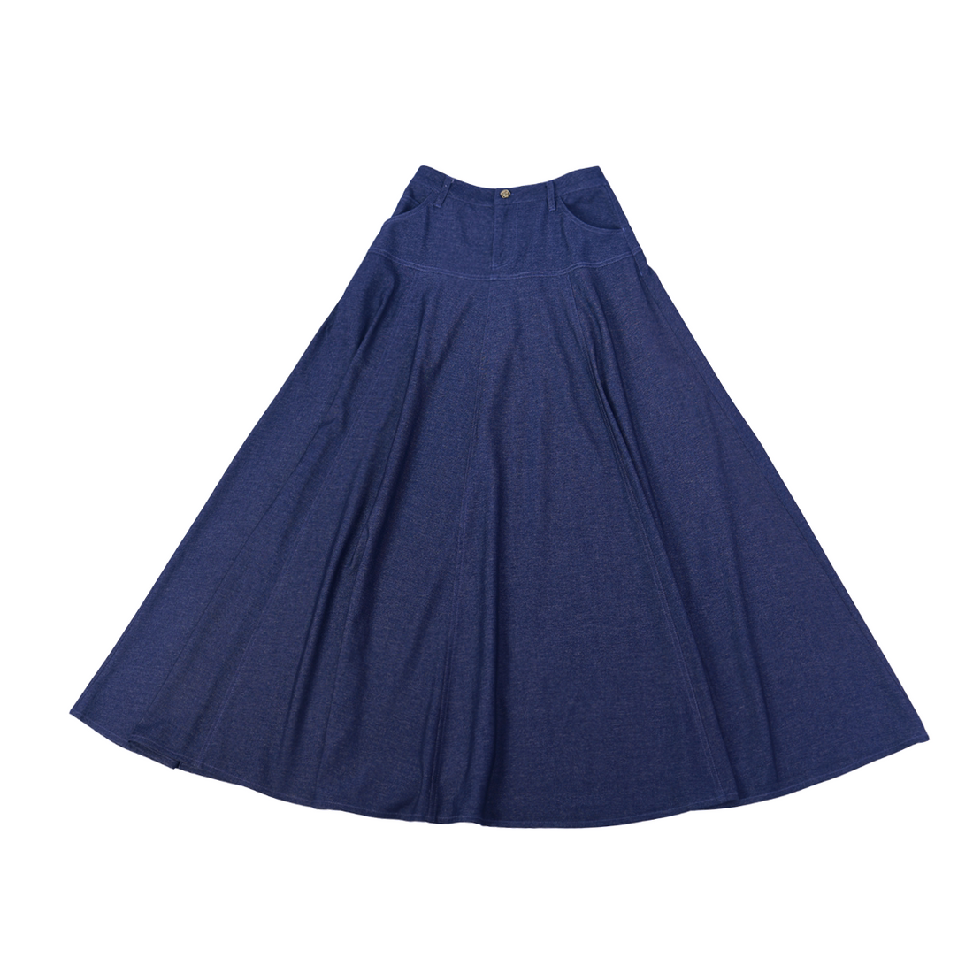Dreamlike [Season of Wind] Original HK-Style Dark Denim Blue Neo-Chinese Shirt & Flared Skirt Set