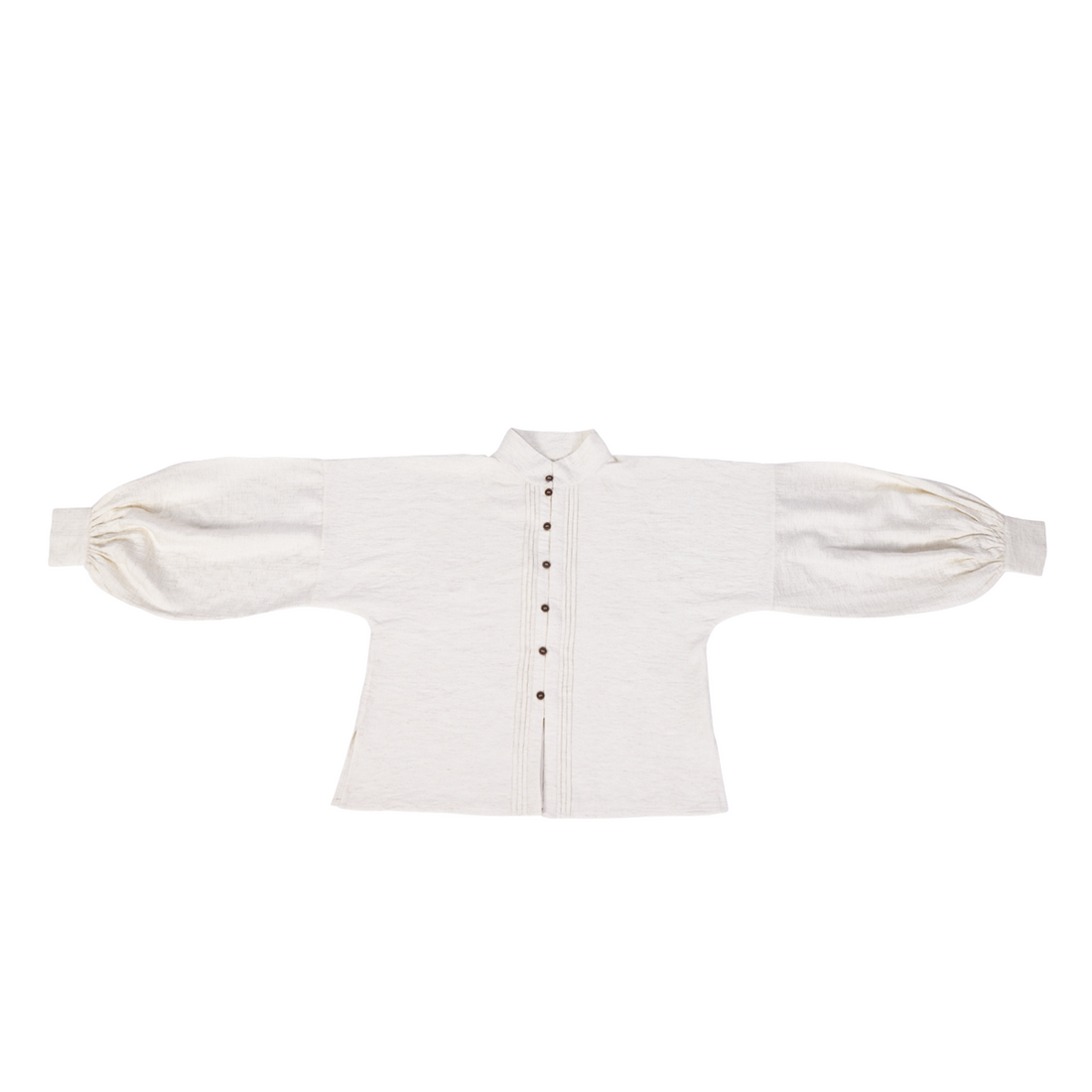 Nimeng "South France Holiday" Ming-style Mandarin Collar Long Vest, New Chinese Shirt & High-Waist Wide-Leg Trousers, Cotton Linen Vintage