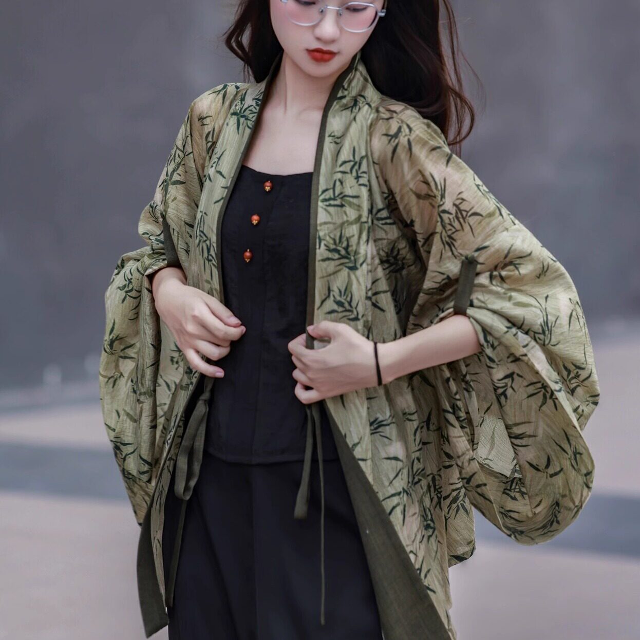 Ni Meng Guo Feng Yu Jun Wei-Jin Northern Dynasties Pleated Hanfu Top, Modified New Chinese Cardigan, Daily Commute Bamboo