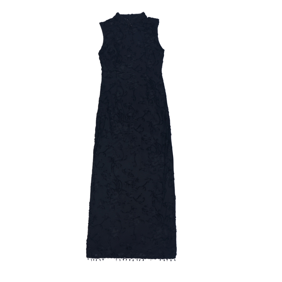 Nimeng “Secret Fragrance” Original Velvet Beaded Sleeveless Floor-Length Qipao, New Chinese-Style Blazer, Elegant Vintage Republican-Era Look