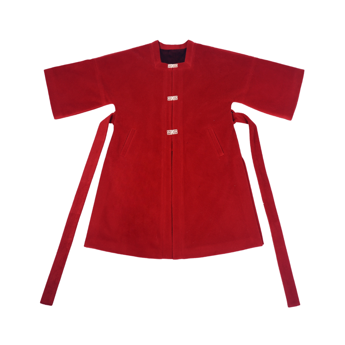 NIMENG "Fortune From All Directions" Original Ming Hanfu Modified Square Collar Long Jacket w/ Pockets, Chinese Coat, A/W