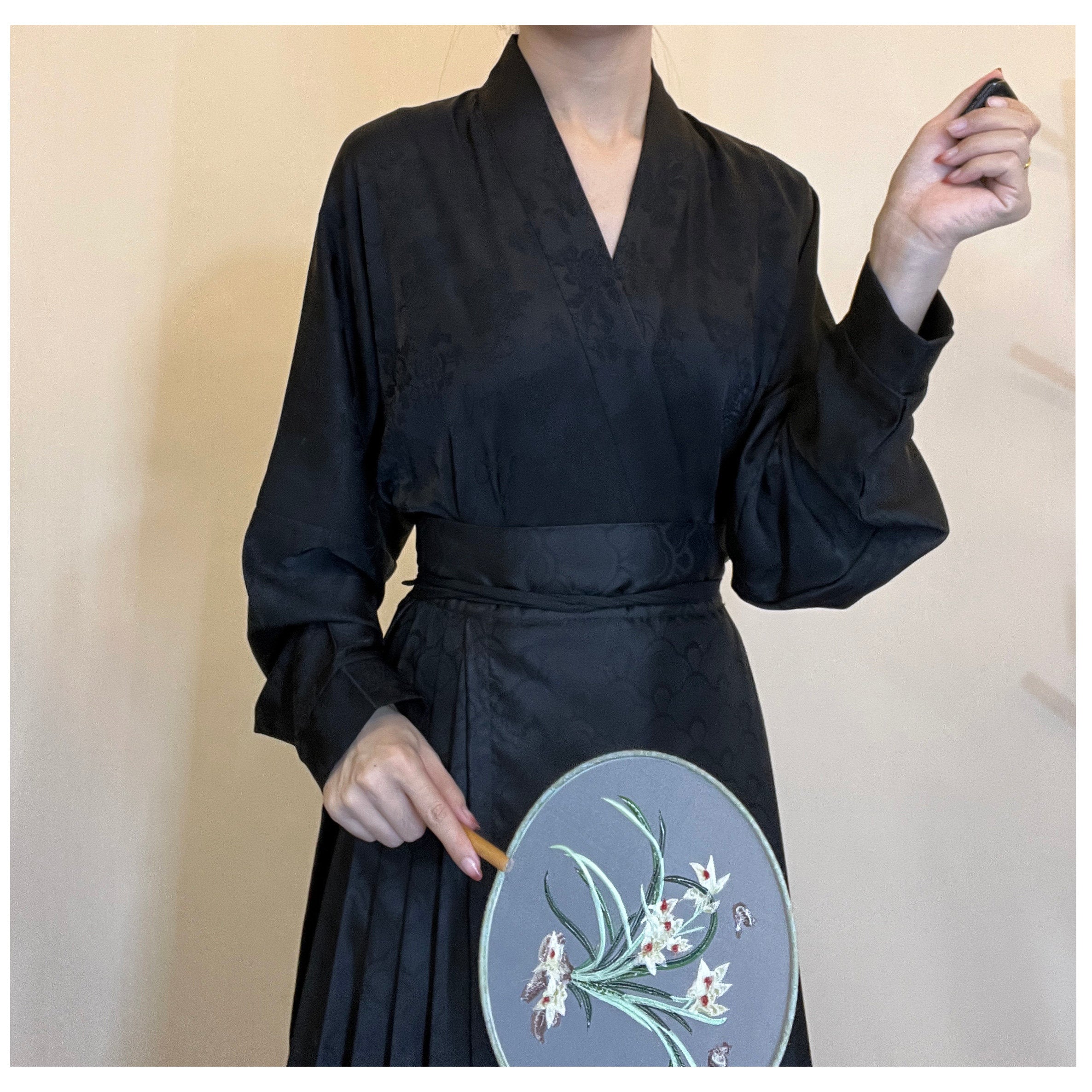 Anxiu Yingxiang Original Hanfu Women Song-style Cross Collar Jacquard Plane Sleeve Modified Han-element Fall/Winter Daily Commuter