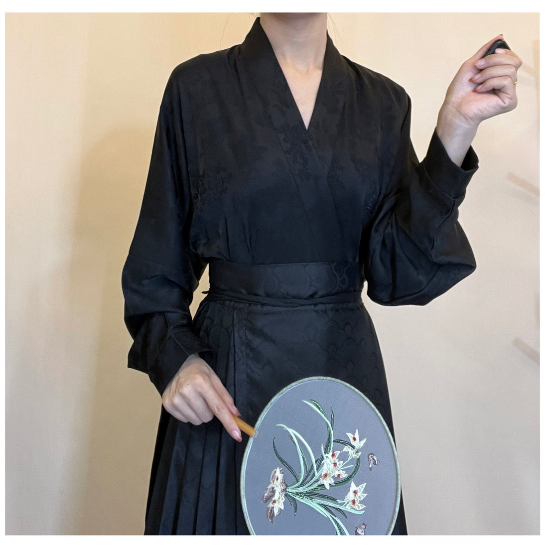 Anxiu Yingxiang Original Hanfu Women Song-style Cross Collar Jacquard Plane Sleeve Modified Han-element Fall/Winter Daily Commuter
