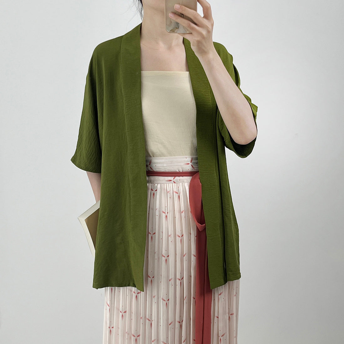 Anxiu Yingxiang Original Hanfu Women's Solid Color Modified Song Style Airplane Short Sleeve Breathable Daily Commute