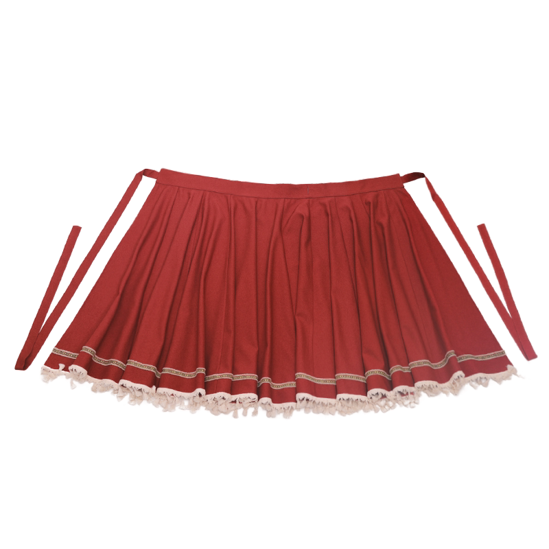 Dreamy Cloud Song Ming-Style Round-Neck Half-Sleeve Long Jacket, Fleece-Lined for Fall & Winter, Heavy Embroidery, Pleated Skirt, Tassels, Zhuang Ethnic Style