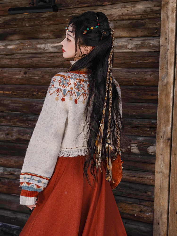 Nimeng Yunzhongge Sweater, Original Chinese-Style Ethnic-Inspired One-Piece Ruqun, Spring/Fall Casual Hanfu for Work