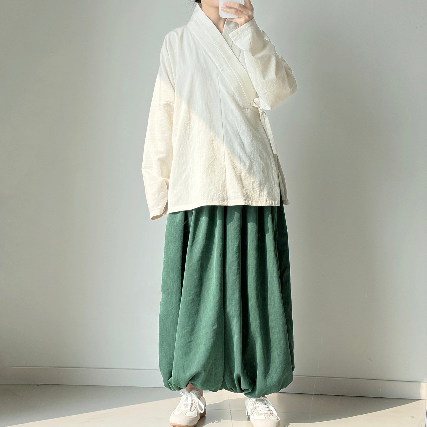 Anxiu Yingxiang Solid Harem Pants, Elastic Waist, Rayon, Comfortable & Loose Fit, Breathable, Lightweight & Cool