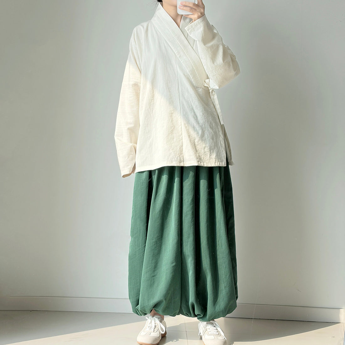 Anxiu Yingxiang Solid Harem Pants, Elastic Waist, Rayon, Comfortable & Loose Fit, Breathable, Lightweight & Cool