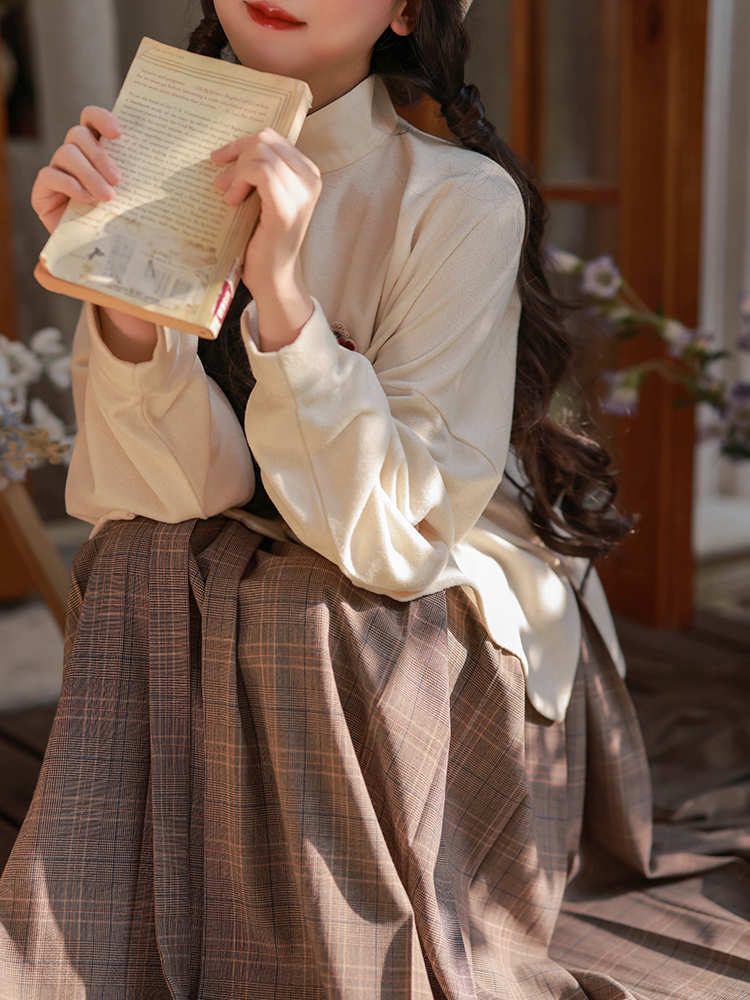 Dreamy Rainbow Plaid Mamian Skirt, 8/10 Length, Preppy Everyday & Workwear, Versatile Ming-Style Hanfu
