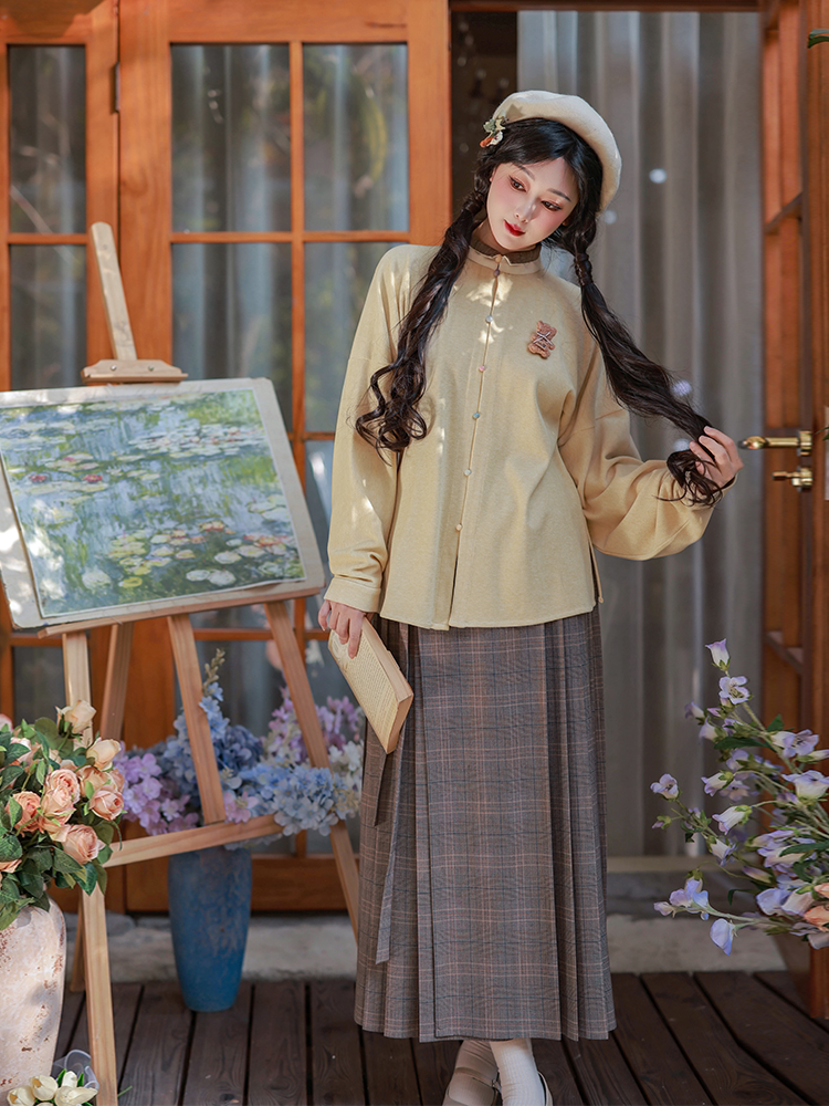 Dreamy Rainbow Candy Knit Mock-Neck Top, Ming-Style Cropped Top, Versatile Basic for Spring, Fall & Winter, Multiple Colors