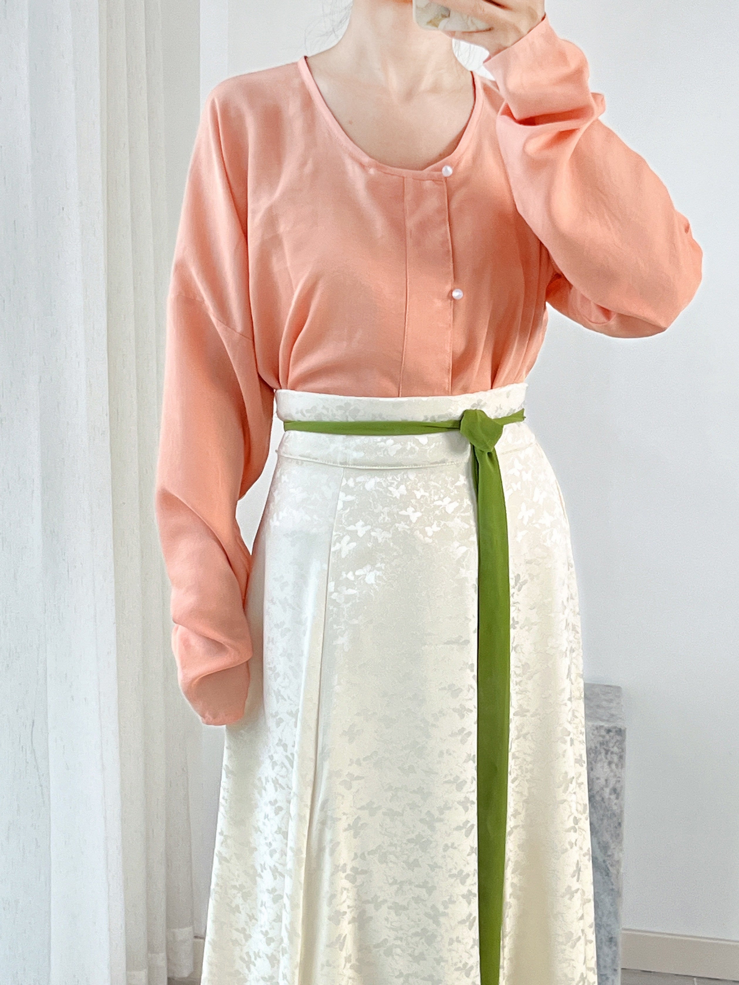 Anxiu Yingxiang Original "Chun Bu Wan" Tang-style Hanfu Women's Solid Cross-collar & Round-collar Tops Multi-color Daily Commute