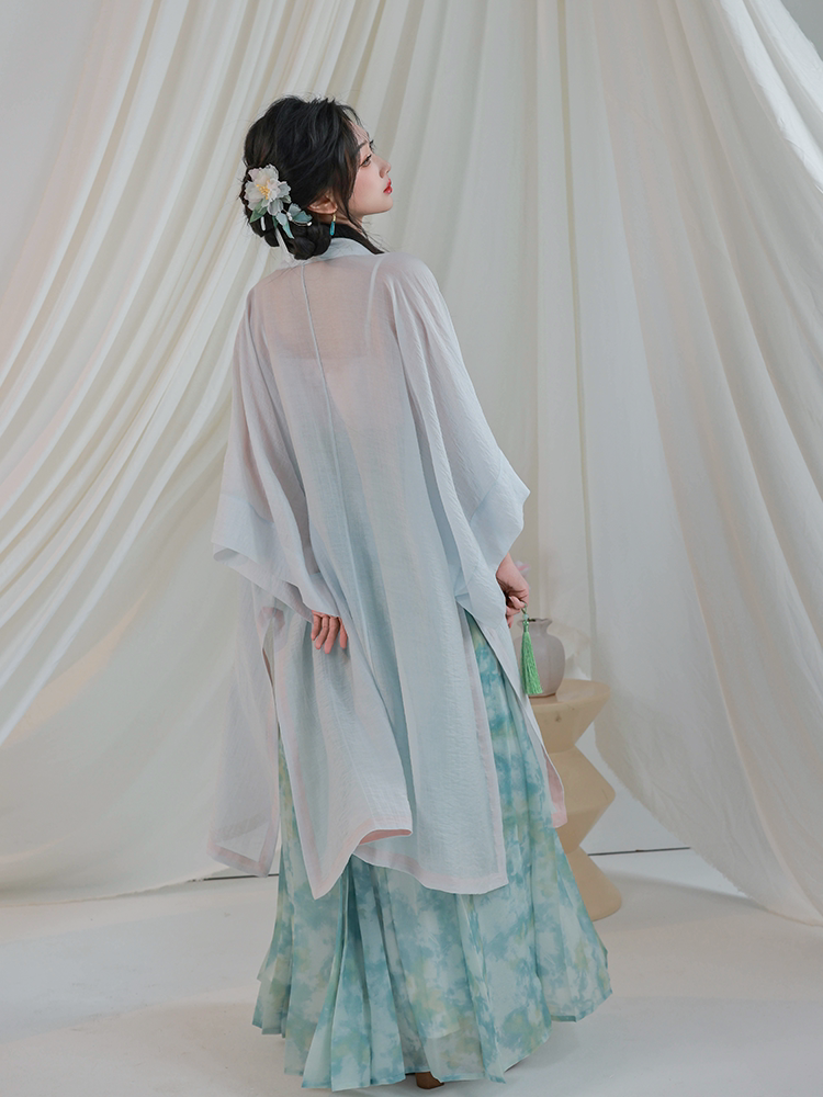 Nimeng Original Lotus Song-Style Hanfu, Changgan Temple Baidie Skirt, Daily Wear, Fresh Cool Style, Spring/Fall, Beaded