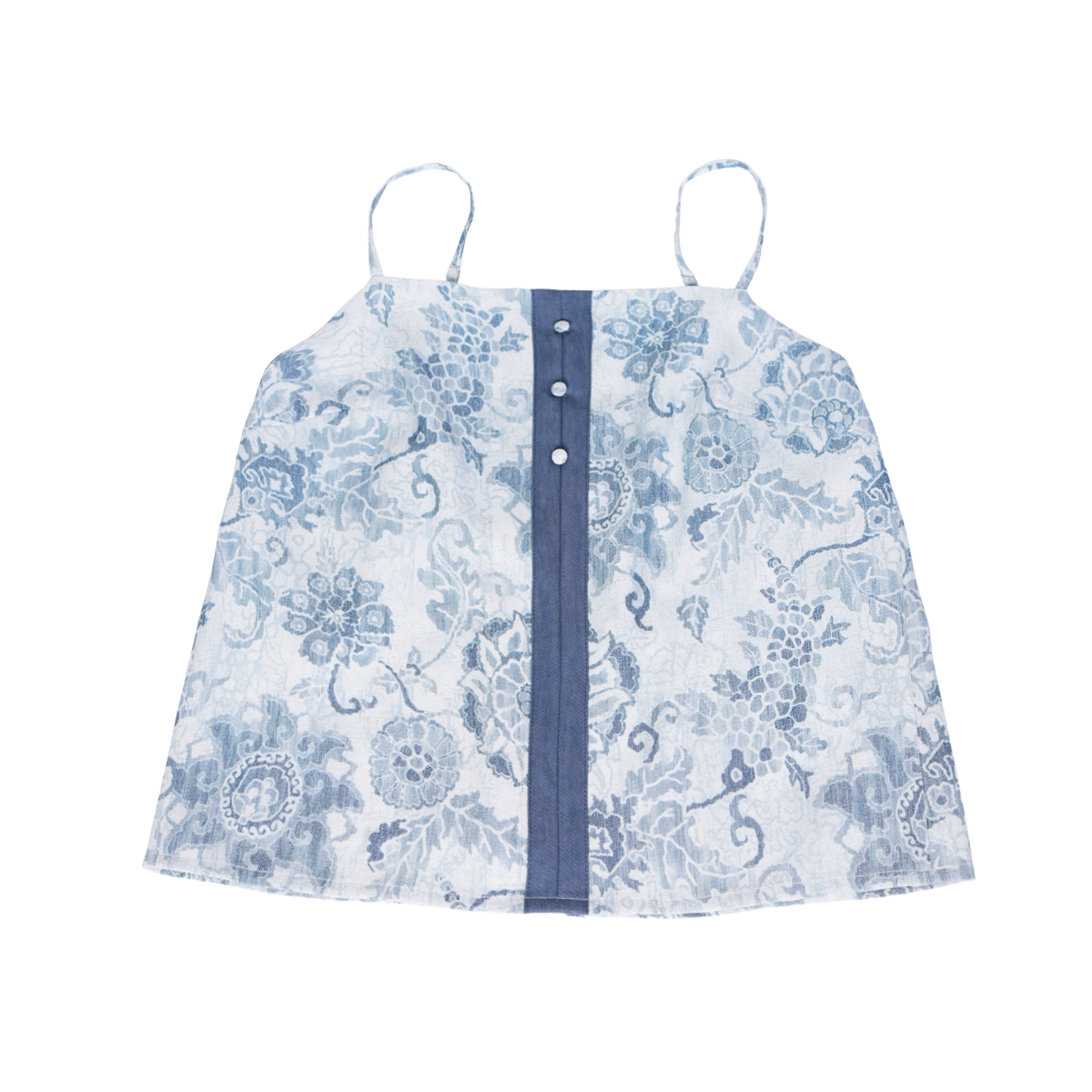 Nimeng Kongqing Original Hanfu Song-style Open-front Jacket w/ Roll-up Sleeves, Elastic Waist Wide-leg Song Pants, Denim Vintage Casual