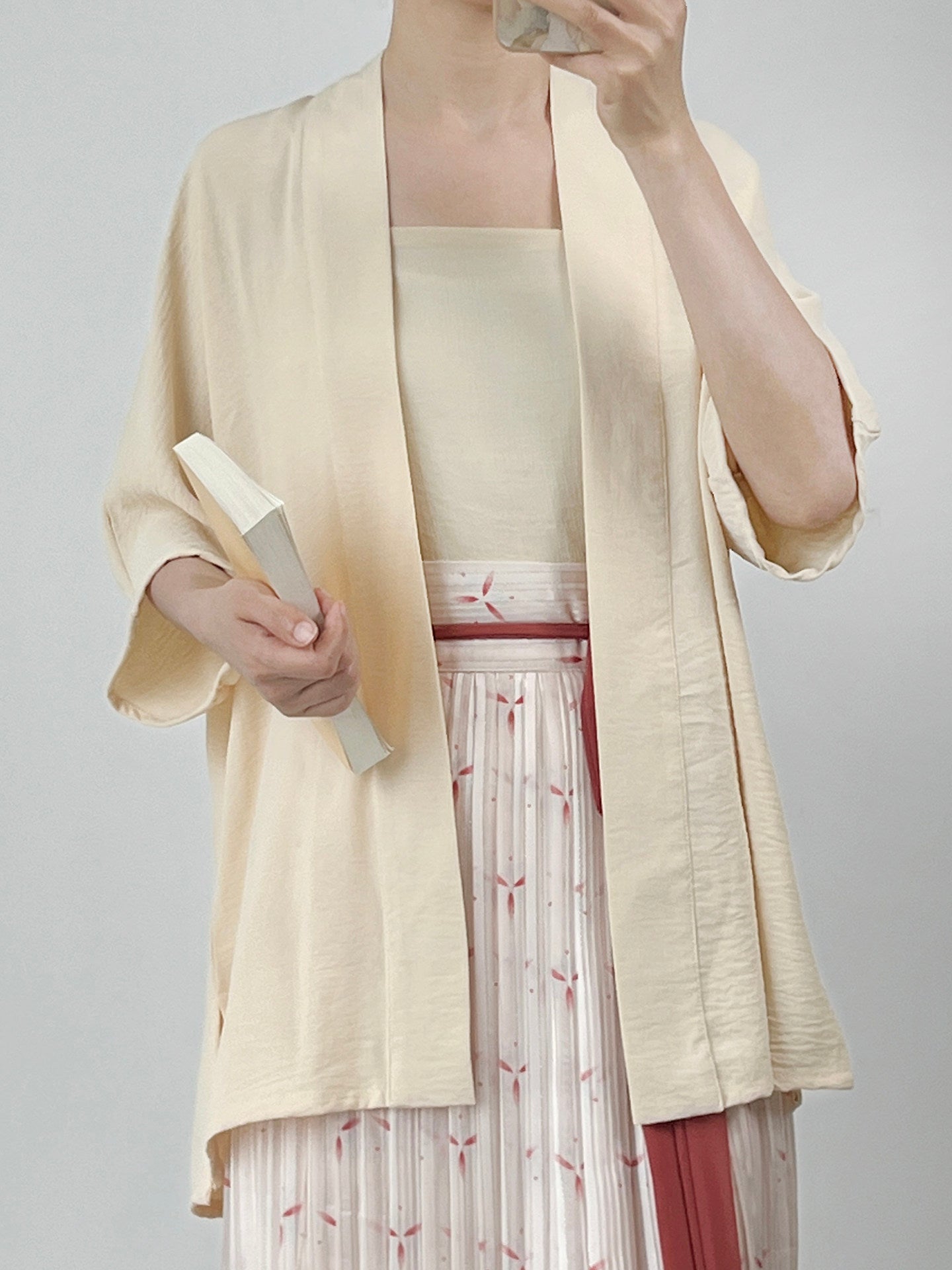 Anxiu Yingxiang Original Hanfu Women's Solid Color Modified Song Style Airplane Short Sleeve Breathable Daily Commute