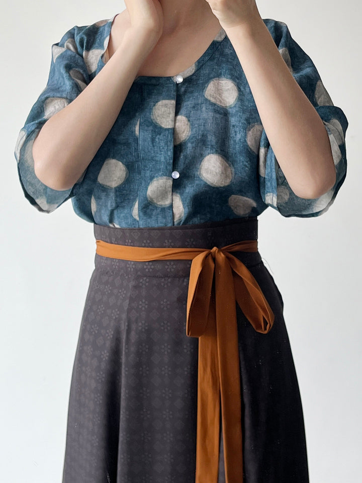 Anxiu Yingxiang【Suiyu】Hanfu Women's Cotton Tang-style Half-sleeve Top - Comfortable & Breathable, Daily Commute