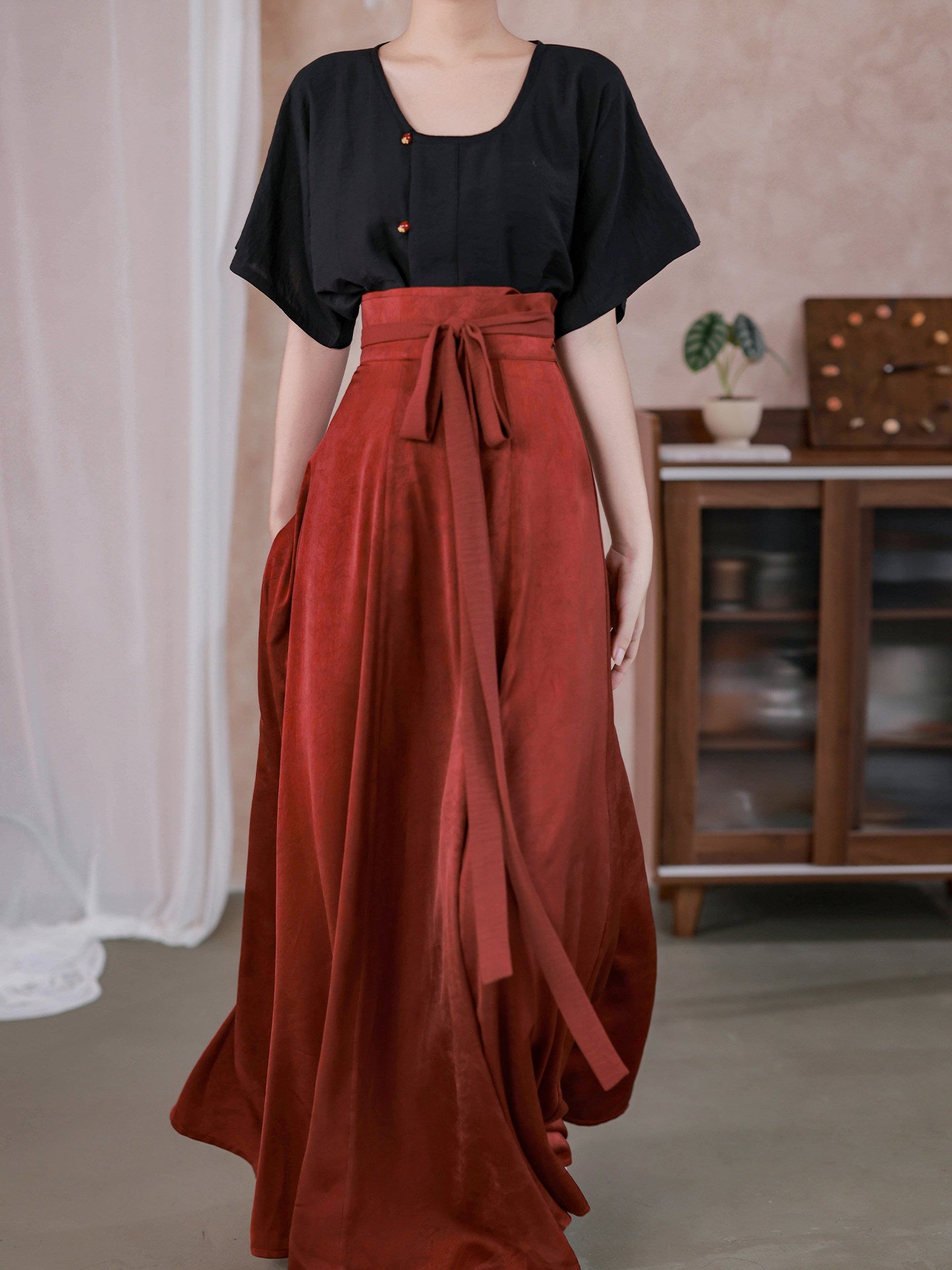 Dreamlike Celadon Dye Short Sleeve Ver., Original Tang Hanfu Half-sleeve & Half-sleeve Po Skirt, Spring/Summer Women Daily Commute Set