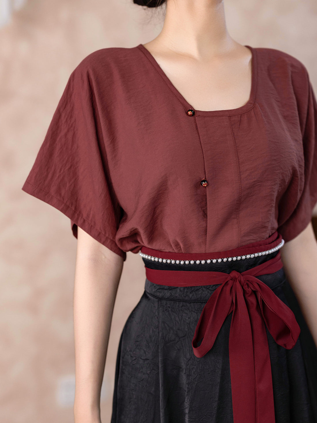 Dreamlike Celadon Dye Short Sleeve Ver., Original Tang Hanfu Half-sleeve & Half-sleeve Po Skirt, Spring/Summer Women Daily Commute Set