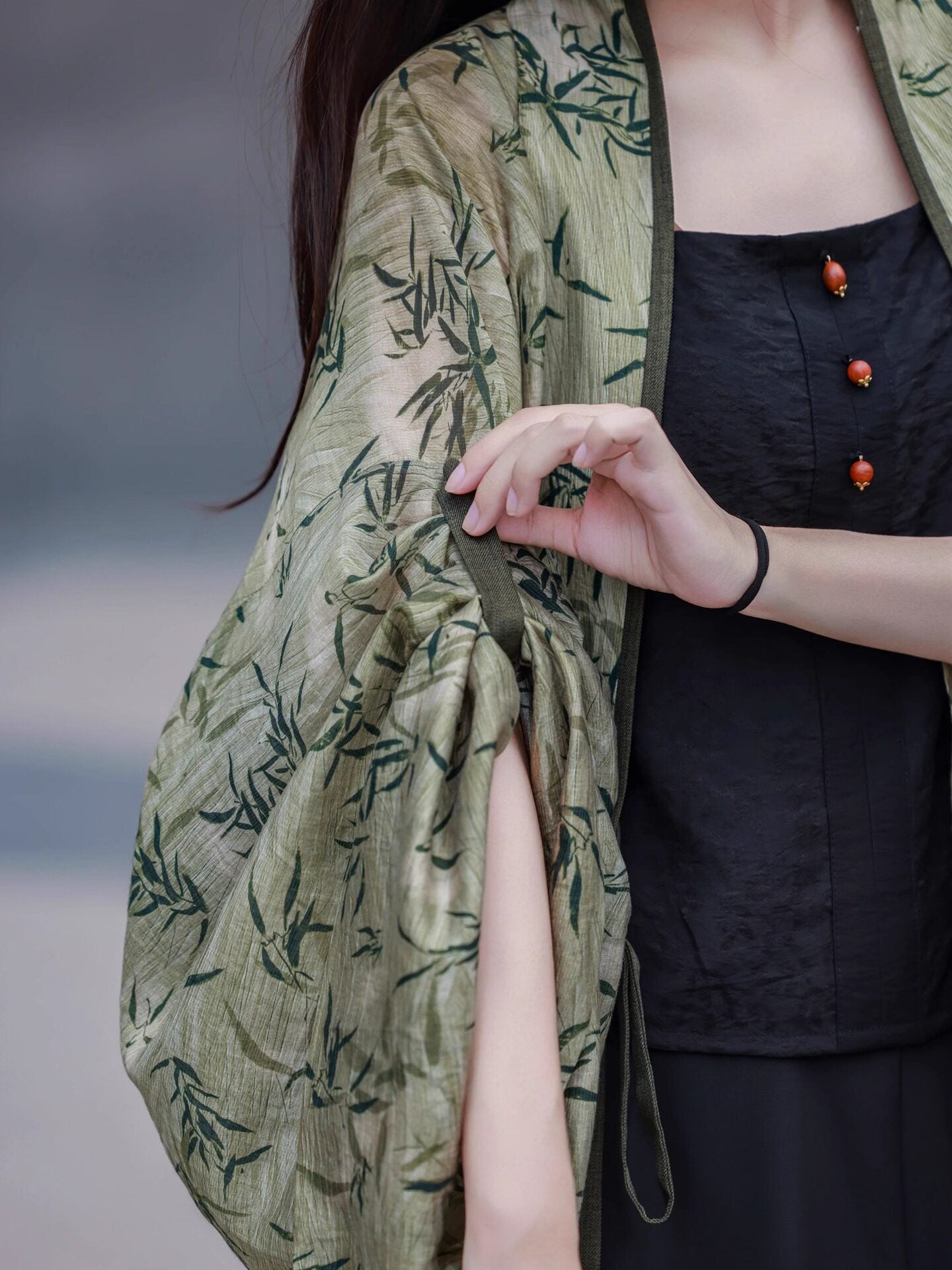 Ni Meng Guo Feng Yu Jun Wei-Jin Northern Dynasties Pleated Hanfu Top, Modified New Chinese Cardigan, Daily Commute Bamboo